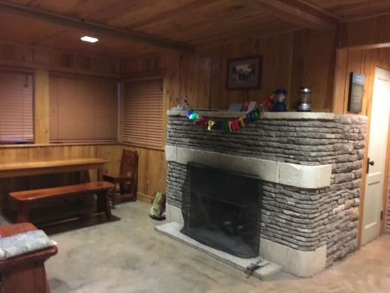 garner cabin fireplace